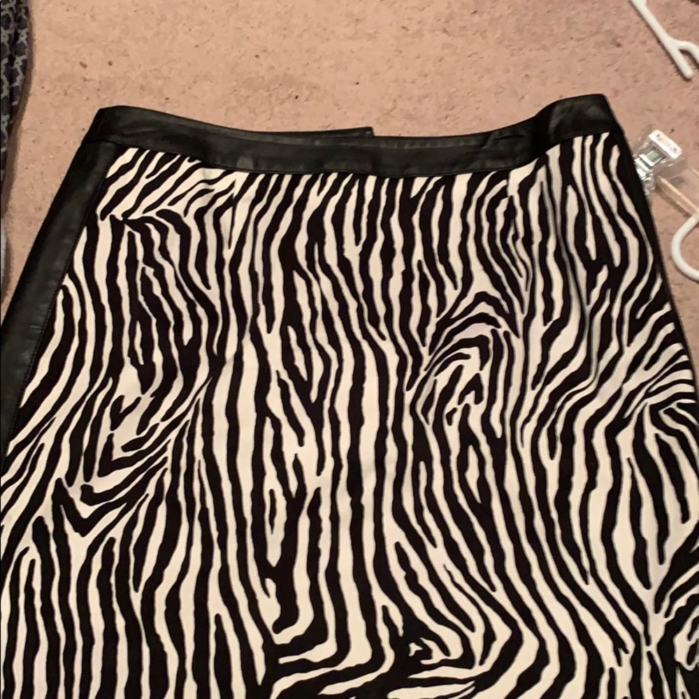 Doncaster leather zebra skirt